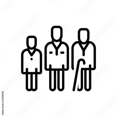 Black line icon for age 