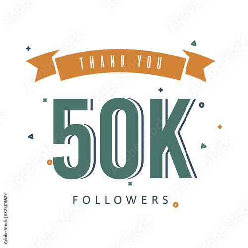 Social media banner with thank you followers 50K