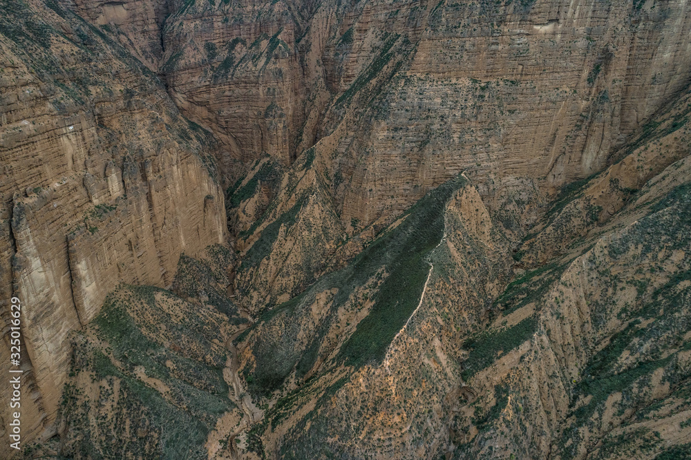 aerial view of  barren hills