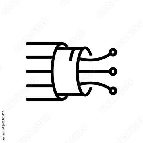 Black line icon for wire 