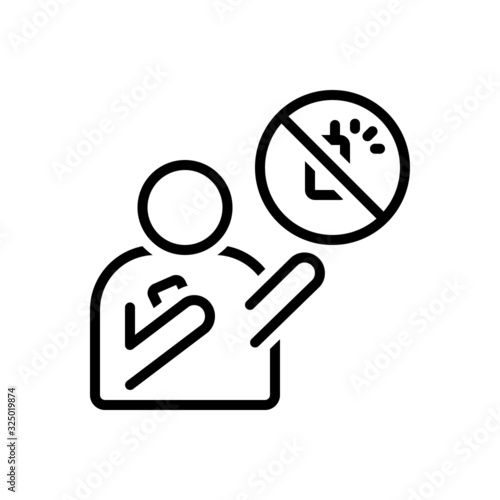 Black line icon for despite