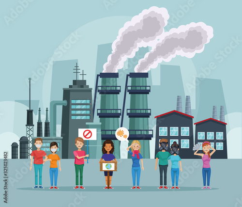 people protesting environmental pollution scene