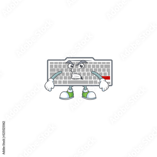 cartoon character of white keyboard with angry face