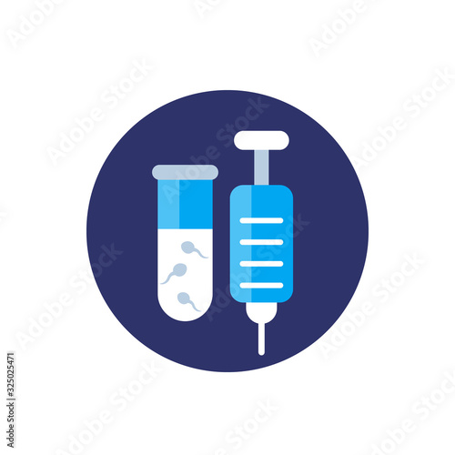 artificial insemination icon, flat vector