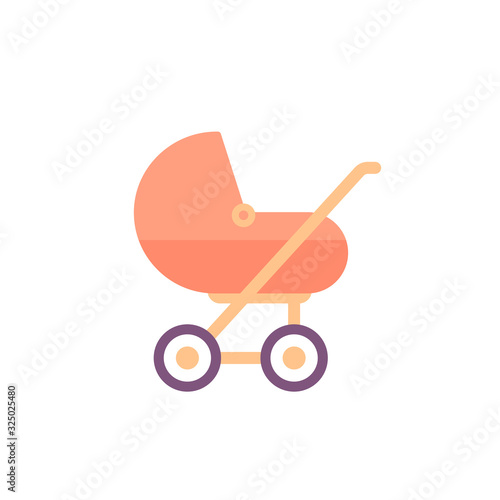 baby stroller icon on white