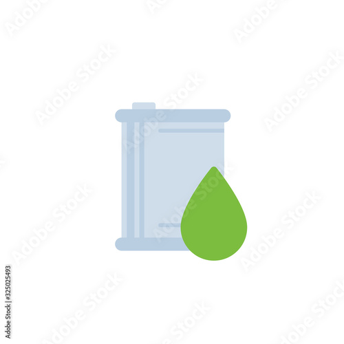 Biofuel barrel icon on white, flat