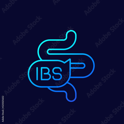 IBS icon, irritable bowel syndrome, linear design