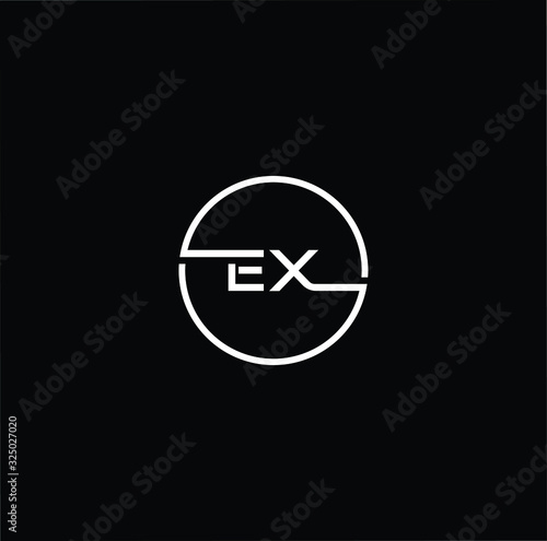 Outstanding professional elegant trendy awesome artistic black and white color EX XE initial based Alphabet icon logo.