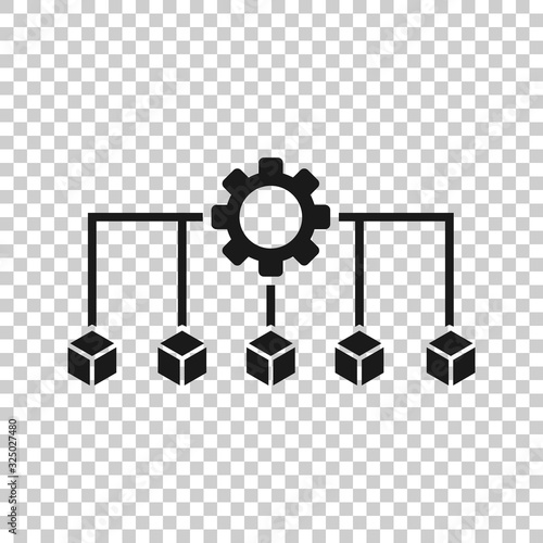 Api technology icon in flat style. Algorithm vector illustration on white isolated background. Gear with arrow business concept.