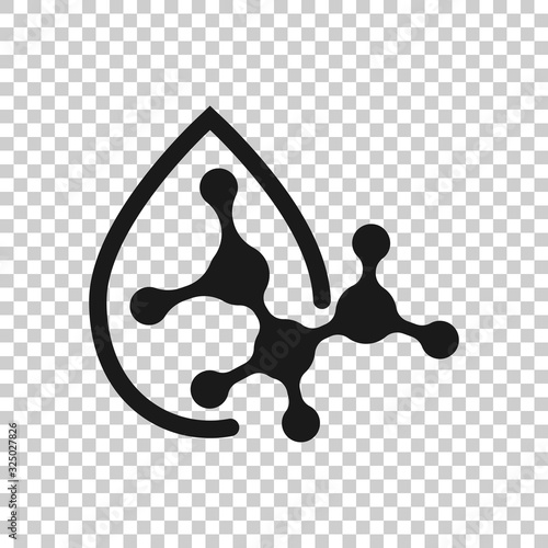 Acid molecule icon in flat style. Dna vector illustration on white isolated background. Amino model business concept.