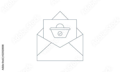 Confirmation letter icon flat design vector illustration.