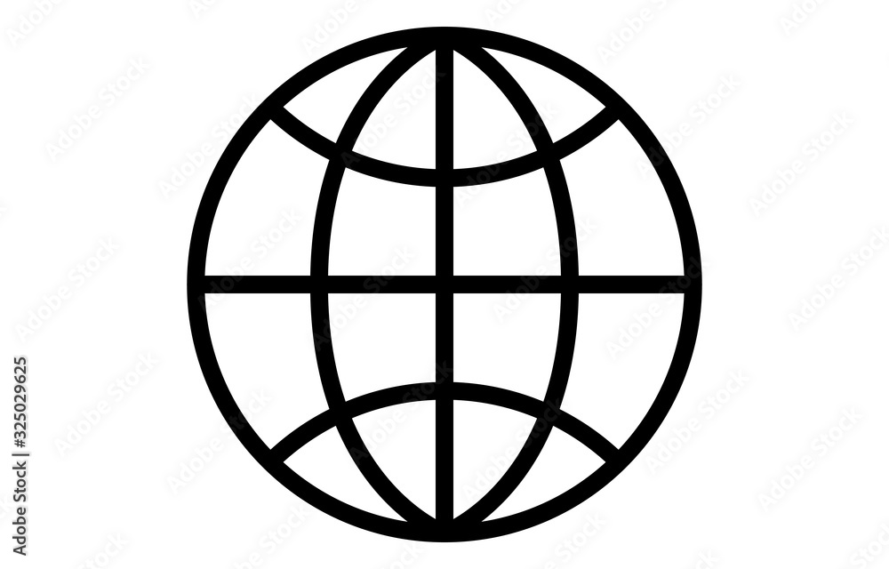 Obraz 地球儀のベクターアイコン、白色の背景