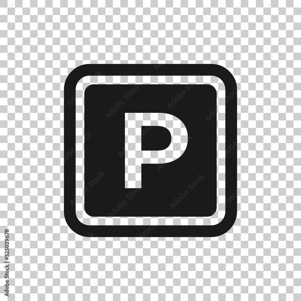 Car parking icon in flat style. Auto stand vector illustration on white isolated background. Roadsign business concept. Car parking icon in flat style. Auto stand vector illustration on white isolated background. Roadsign business concept.