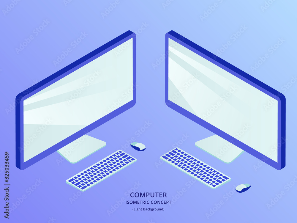desktop set collection isolated with isometric style desktop set collection isolated with isometric style