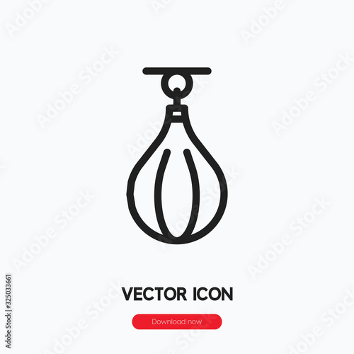 Punching ball icon vector. Linear style sign for mobile concept and web design. Punching ball symbol illustration. Pixel vector graphics - Vector.