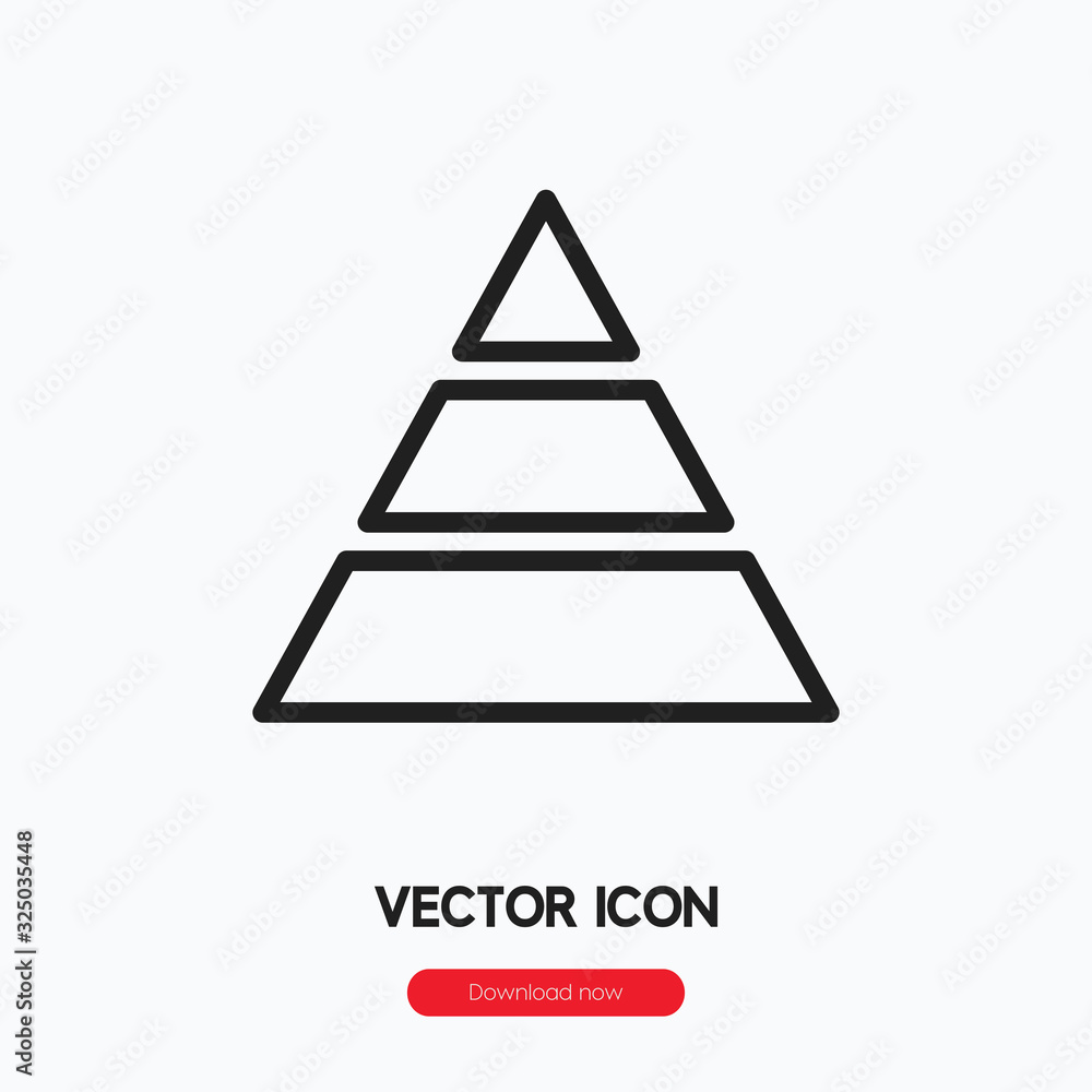 Pyramid icon vector. Linear style sign for mobile concept and web design. Pyramid symbol illustration. Pixel vector graphics - Vector. Pyramid icon vector. Linear style sign for mobile concept and web design. Pyramid symbol illustration. Pixel vector graphics - Vector.