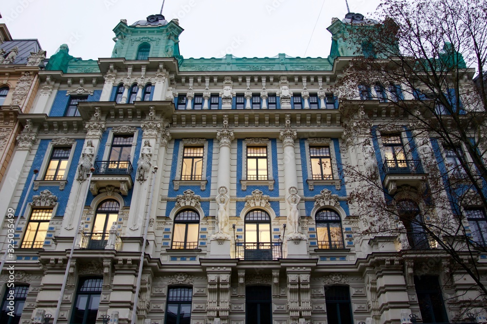 Art nouveau palace in Riga, Latvia 