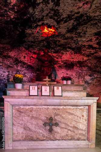 Quadro em tela Haifa, Israel - January 26 2020: The Stella Maris Monastery, where houses the cave of Elijah