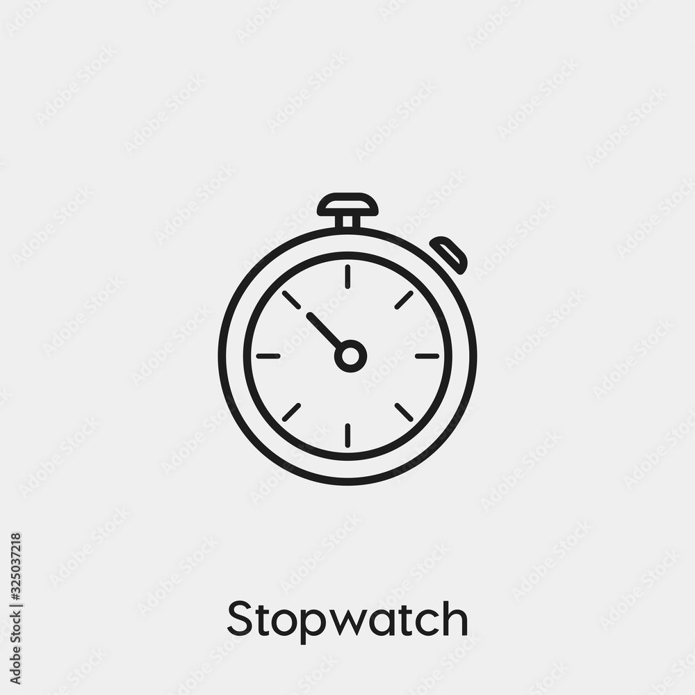 Stopwatch icon vector. Linear style sign for mobile concept and web design. Stopwatch symbol illustration. Pixel vector graphics - Vector. Stopwatch icon vector. Linear style sign for mobile concept and web design. Stopwatch symbol illustration. Pixel vector graphics - Vector.