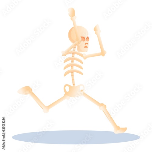 Running skeleton icon. Cartoon of running skeleton vector icon for web design isolated on white background