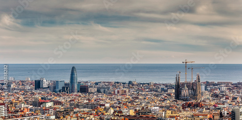 aerial view of the city of barcelona spain