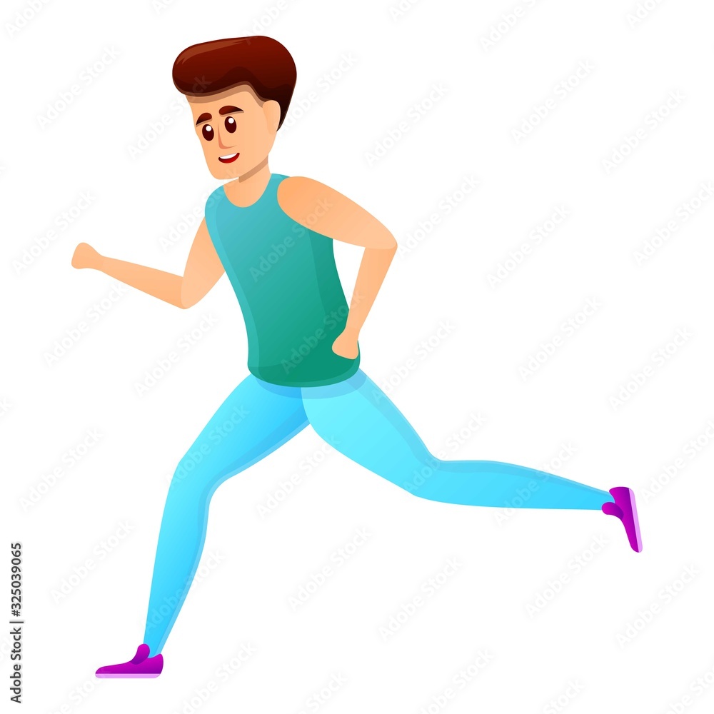 Boy running morning icon. Cartoon of boy running morning vector icon for web design isolated on white background Boy running morning icon. Cartoon of boy running morning vector icon for web design isolated on white background