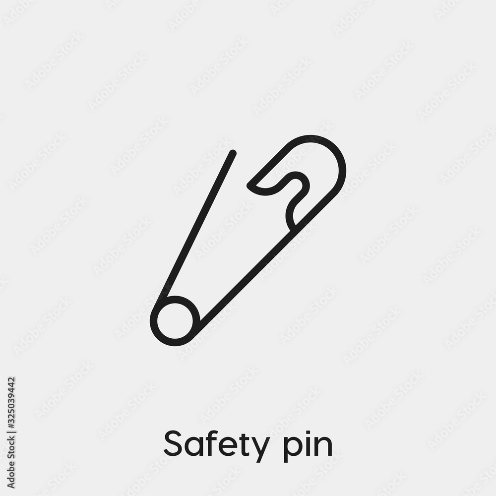 Safety pin icon vector. Linear style sign for mobile concept and web design. Safety pin symbol illustration. Pixel vector graphics - Vector. Safety pin icon vector. Linear style sign for mobile concept and web design. Safety pin symbol illustration. Pixel vector graphics - Vector.