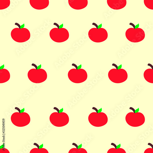 seamless pattern cute apples with emoticon