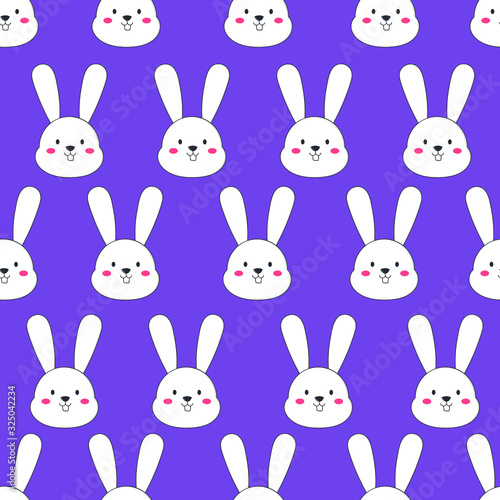 seamless pattern cute white rabbit