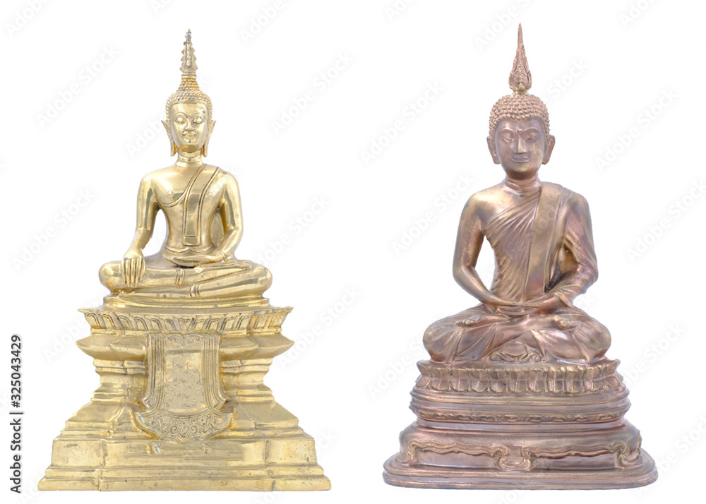 set of buddha statue isolated on white background. set of buddha statue isolated on white background.