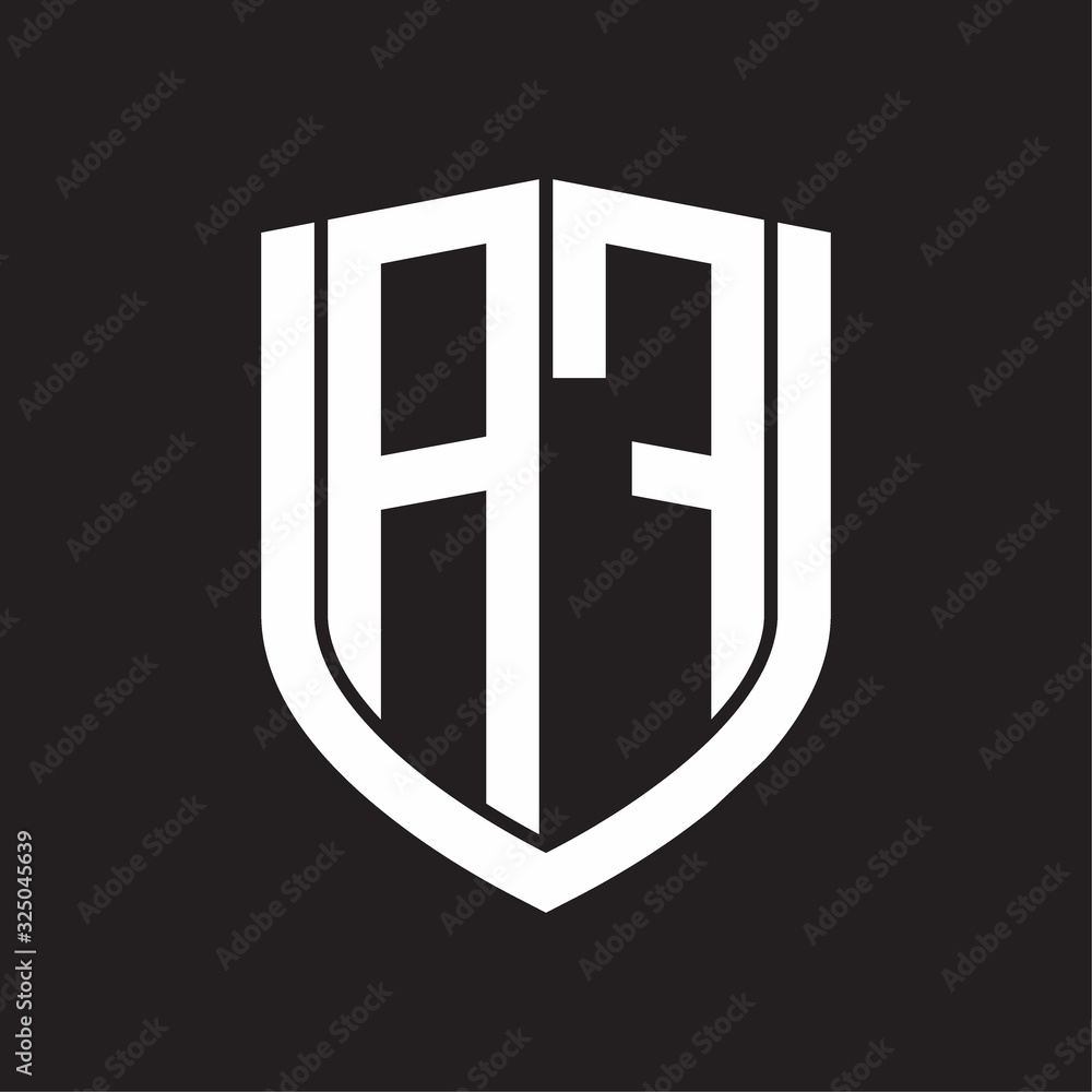 AF Logo monogram with emblem shield design isolated on black background AF Logo monogram with emblem shield design isolated on black background