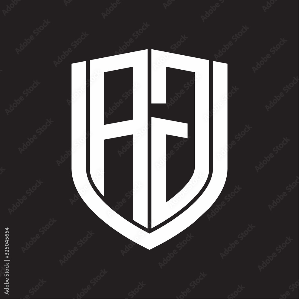 AG Logo monogram with emblem shield design isolated on black background AG Logo monogram with emblem shield design isolated on black background