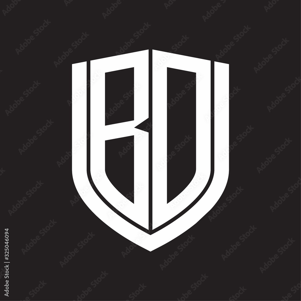 BD Logo monogram with emblem shield design isolated on black background BD Logo monogram with emblem shield design isolated on black background