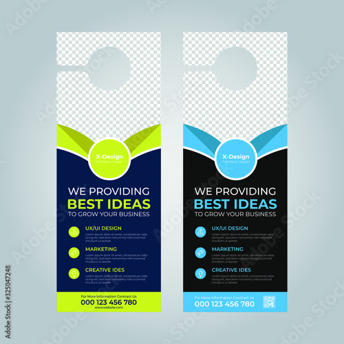 Corporate Business Door Hanger Layout design template