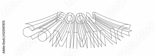 Opning soon Calligraphic 3d Style Text Vector illustration Design.