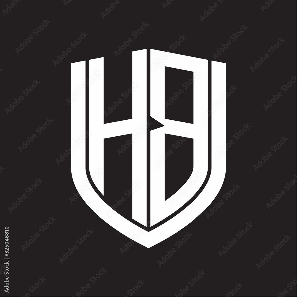 HB Logo monogram with emblem shield design isolated on black background HB Logo monogram with emblem shield design isolated on black background
