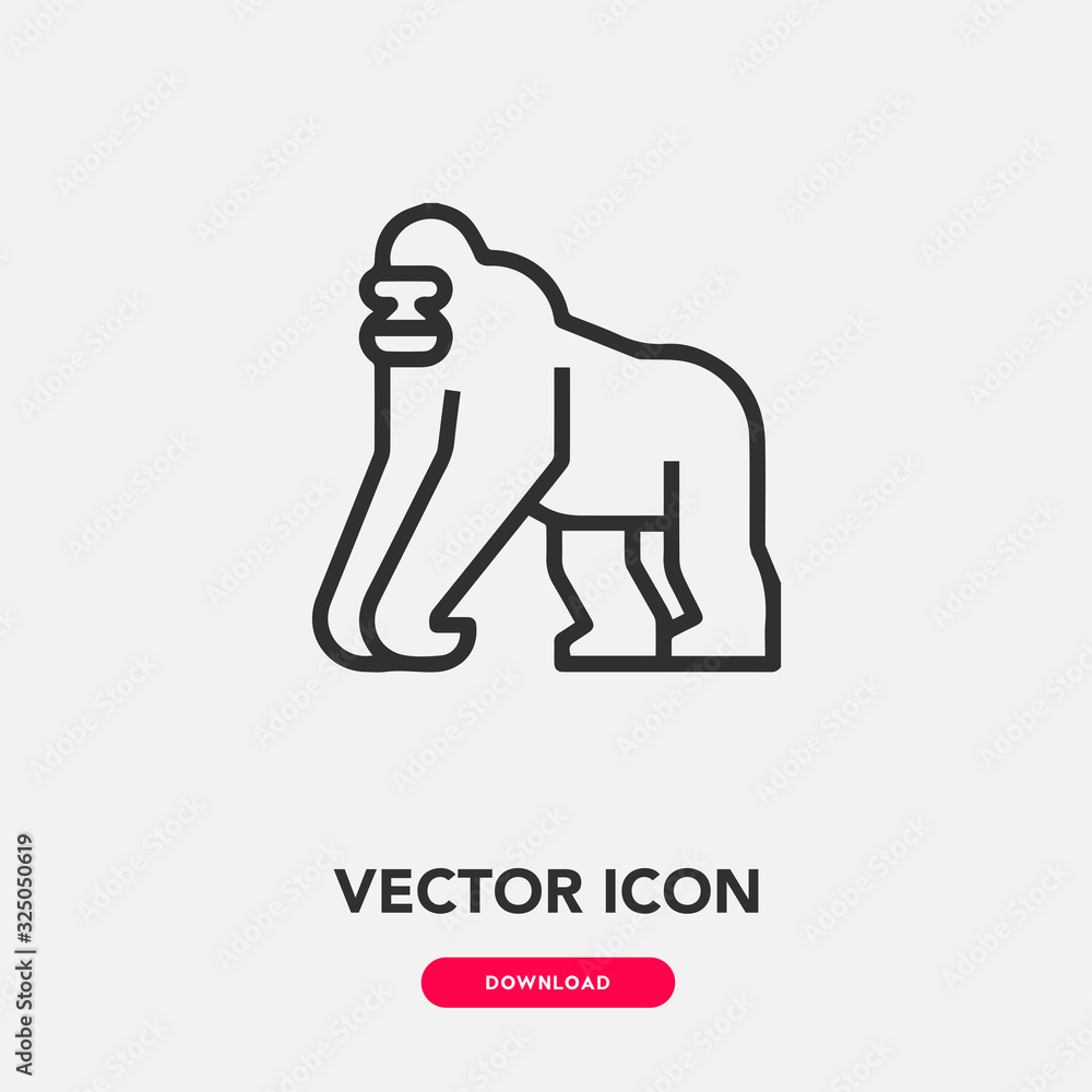 gorilla icon vector sign symbol gorilla icon vector sign symbol