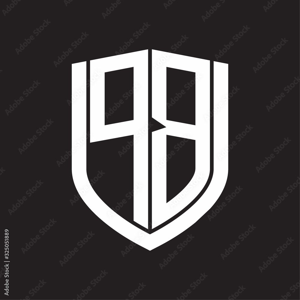 PB Logo monogram with emblem shield design isolated on black background PB Logo monogram with emblem shield design isolated on black background