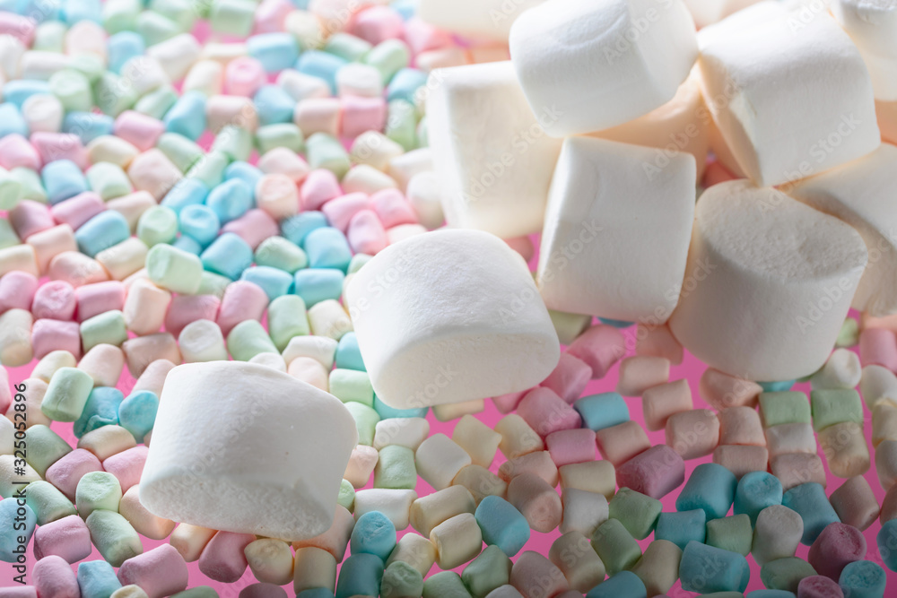 Close up of various marshmallows. Close up of various marshmallows.