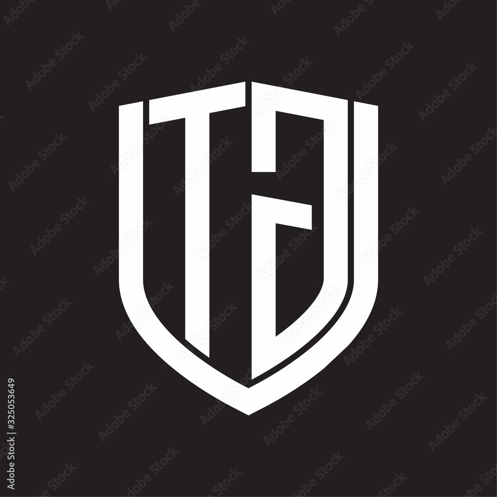 TG Logo monogram with emblem shield design isolated on black background TG Logo monogram with emblem shield design isolated on black background