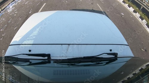 Car moving on highway part 2, Captured through gopro attached on the windshield.