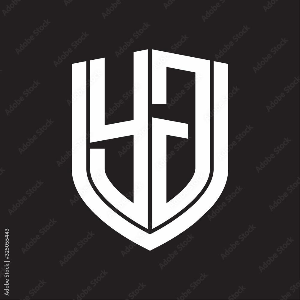 YG Logo monogram with emblem shield design isolated on black background YG Logo monogram with emblem shield design isolated on black background