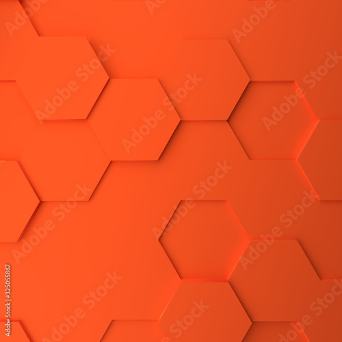 Abstract modern orange honeycomb background
