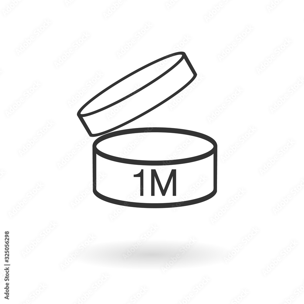 Period after opening PAO symbol. Useful lifetime of cosmetics after package is opened sign. Black drawing icon of pot with number of months representing best before date. Period after opening PAO symbol. Useful lifetime of cosmetics after package is opened sign. Black drawing icon of pot with number of months representing best before date.