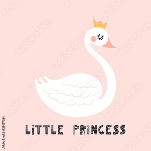 Fototapeta Naklejka Na Ścianę i Meble -  Cute swan illustration