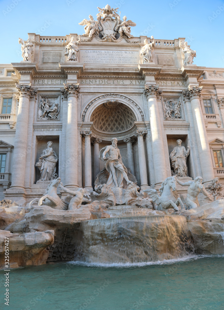 Rome, RM, Italy - March 3, 2019: Famous fountain called Fontana