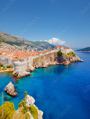 Great view at famous city of Dubrovnik. Croatia, South Dalmatia, Europe.