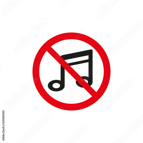 No music sign on white background.