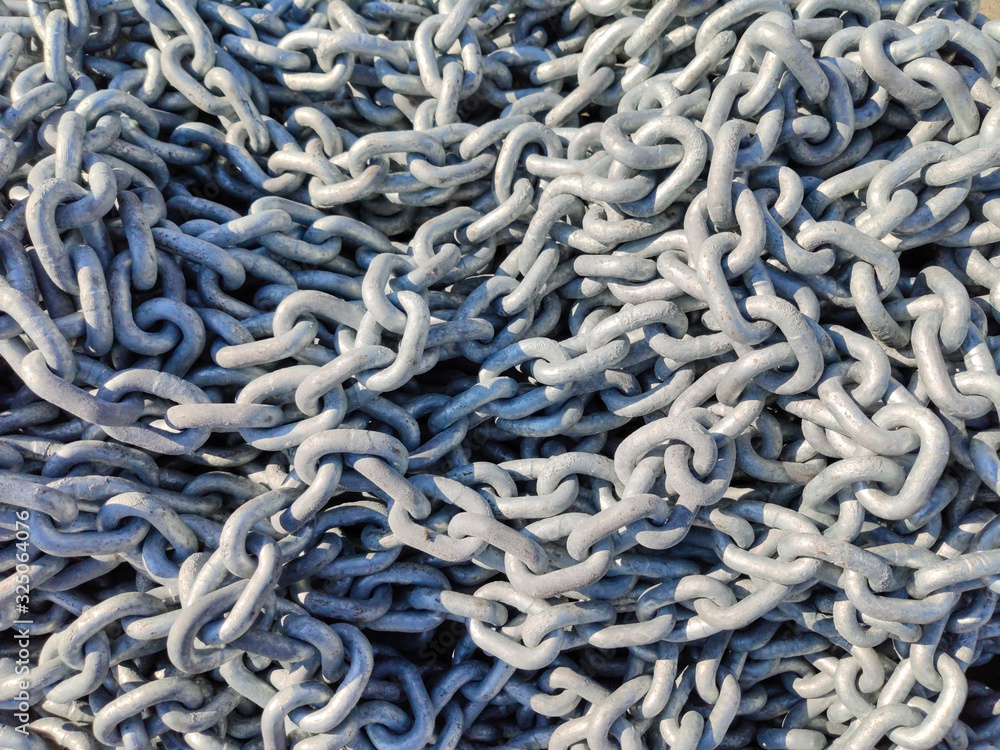 Anchor chain background texture. Marine chain material top view Anchor chain background texture. Marine chain material top view