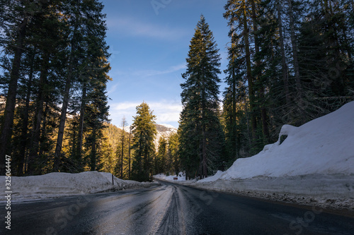 Roads through Sequoia National Park in California, United States.